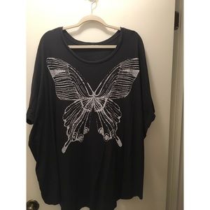Oversized butterfly T-shirt dress